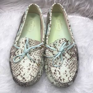 Ted Baker London Snakeskin Print Driving Shoes 9.5
